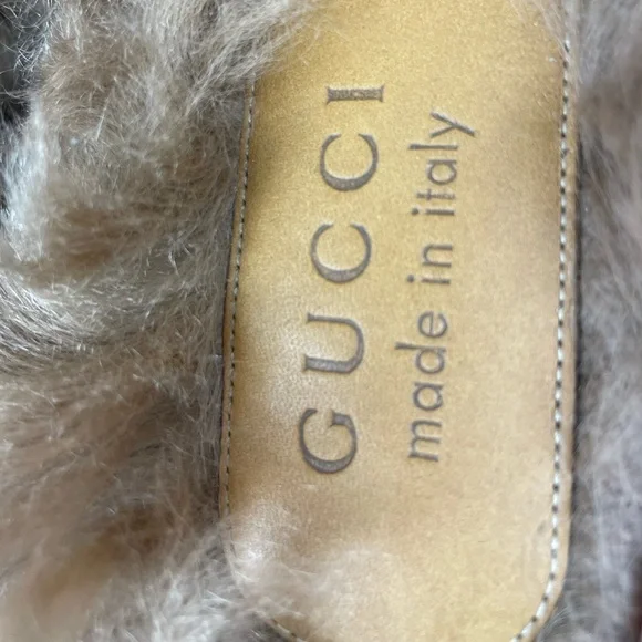 Gucci Princetown Shearling Leather Mules Size 12.5